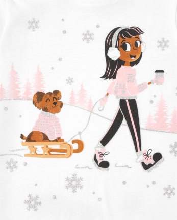Camiseta estampada Winter Girl para niñas