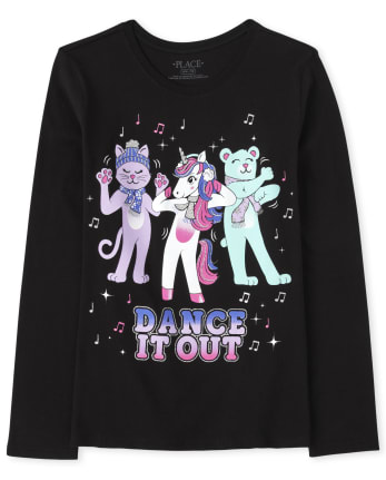 Girls Dance Animal Graphic Tee