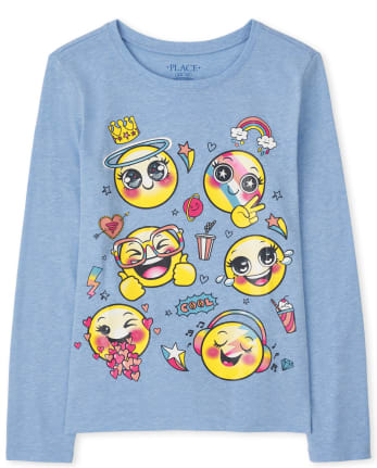 Girls Emoji Graphic Tee