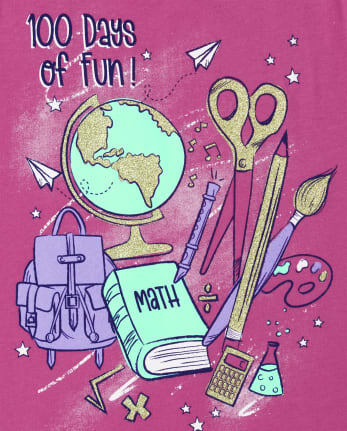 Camiseta gráfica 100 días para niñas