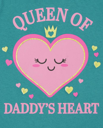 Baby And Toddler Girls Daddy's Heart Graphic Tee