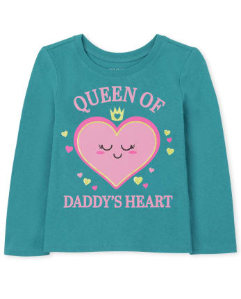 Baby And Toddler Girls Daddy's Heart Graphic Tee