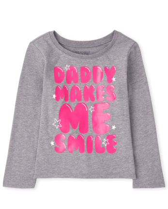 Camiseta con gráfico de sonrisa para bebés y niñas pequeñas