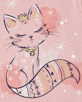 Camiseta con estampado de gatos para bebés y niñas pequeñas