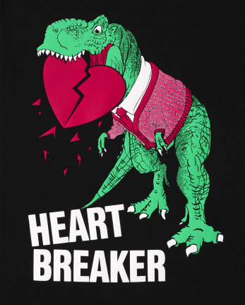 Camiseta con gráfico de Dino del corazón del día de San Valentín para niños