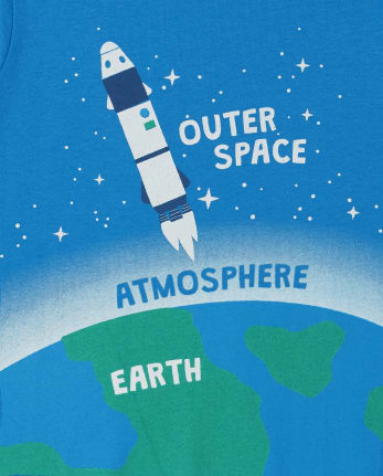 Camiseta con gráfico espacial para niños pequeños