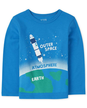 Camiseta con gráfico espacial para niños pequeños