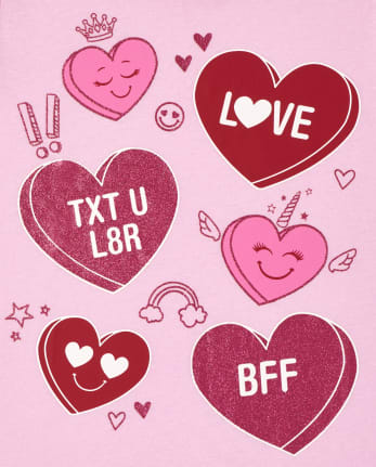 Girls Valentine's Day Love Graphic Tee