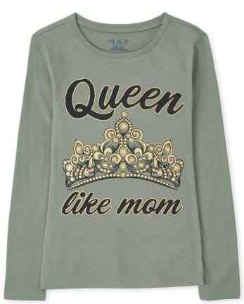 Girls Queen Mom Graphic Tee
