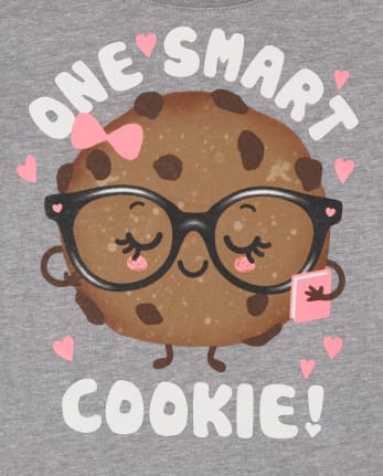 Camiseta con estampado de galletas inteligentes para bebés y niñas pequeñas