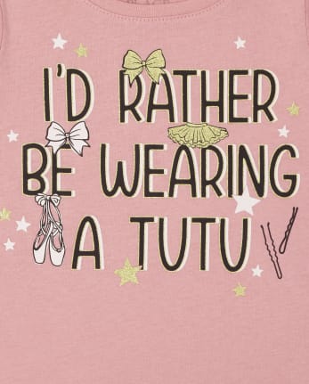 Camiseta con estampado de tutú para bebés y niñas pequeñas