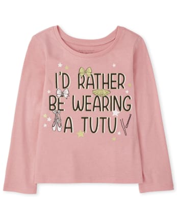 Camiseta con estampado de tutú para bebés y niñas pequeñas