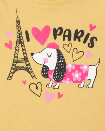 Camiseta estampada Paris para bebés y niñas pequeñas