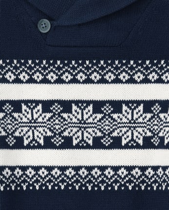 Boys Fairisle Shawl Neck Sweater