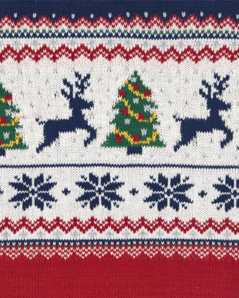 Boys Christmas Fairisle Shawl Neck Sweater