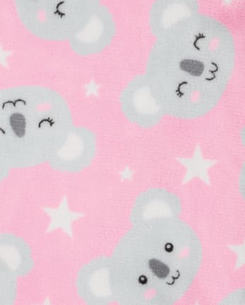Baby And Toddler Girls Koala Fleece One Piece Pajamas