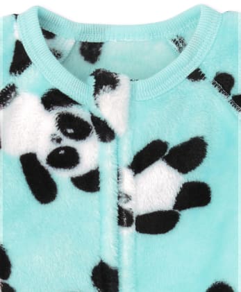 Pijama de una pieza de forro polar con panda para bebés y niñas pequeñas