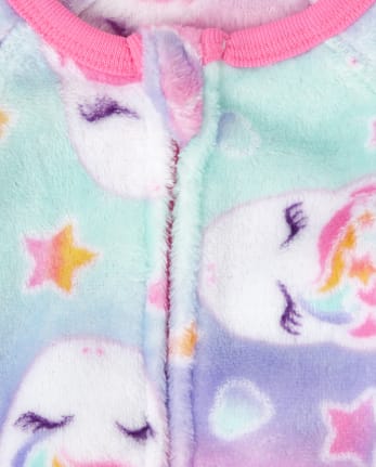 Pyjama une pièce en polaire licorne pour bébés et petites filles