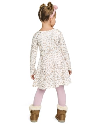 Robe patineuse léopard pour bébé et toute-petite fille