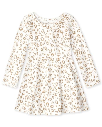 Robe patineuse léopard pour bébé et toute-petite fille