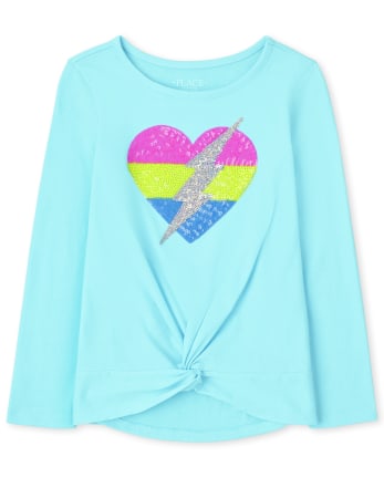 Top con parte delantera torcida con lentejuelas para niñas