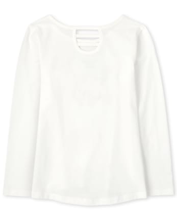 Girls Long Sleeve Christmas Cat High Low Top | The Children's Place CA ...