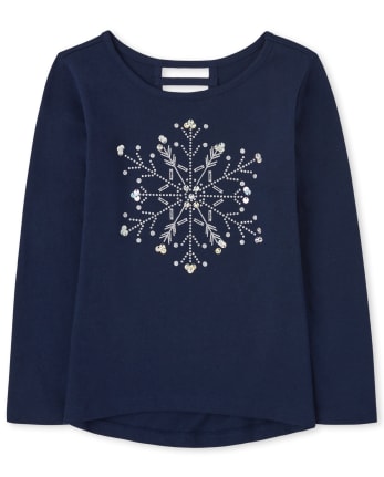 Girls Snowflake High Low Top