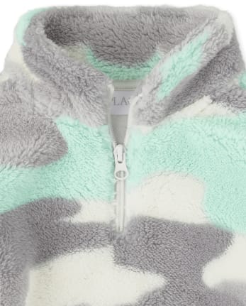 Jersey de sherpa con media cremallera y cuello simulado para niñas