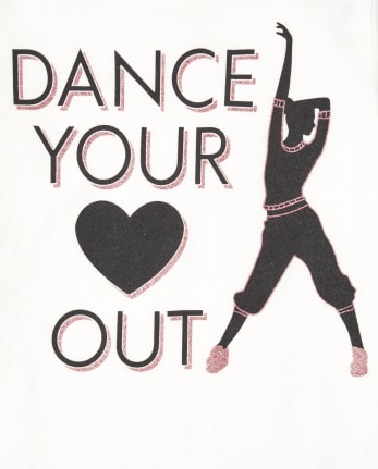 Camiseta con gráfico de baile para niñas