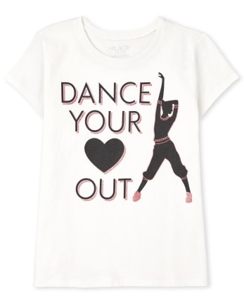 Camiseta con gráfico de baile para niñas