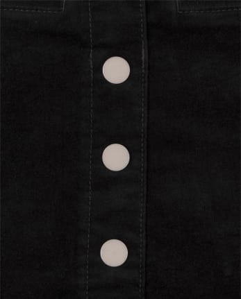 Girls Button Front Corduroy Skirt