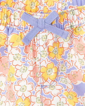 Baby And Toddler Girls Floral Twill Pull On Shorts