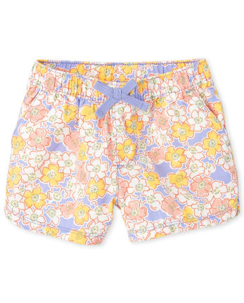 Baby And Toddler Girls Floral Twill Pull On Shorts