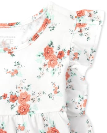 Toddler Girls Floral Empire Ruffle 2-Piece Set