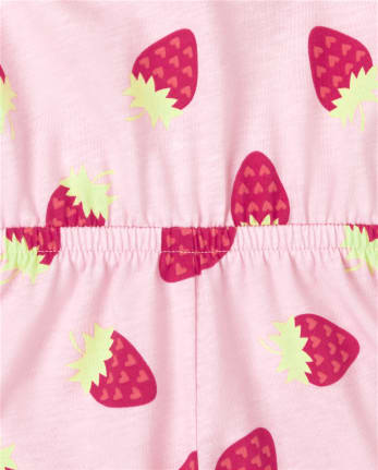 Baby And Toddler Girls Strawberry Ruffle Romper