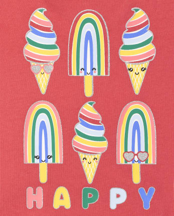 Juego de 2 piezas de helado arcoíris para niñas pequeñas