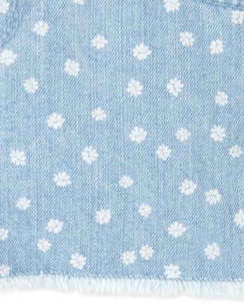Pantalones cortos de mezclilla florales para bebés y niñas pequeñas