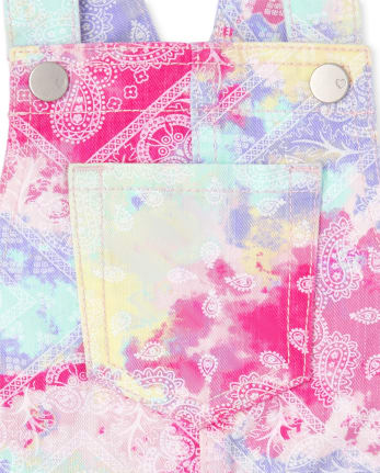 Short en sergé bandana tie-dye pour bébés et petites filles