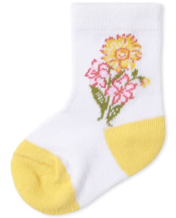 Baby Girls Floral Midi Socks 6-Pack