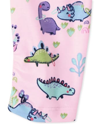Lot de 2 pantalons à volants motif dinosaure pour bébé fille