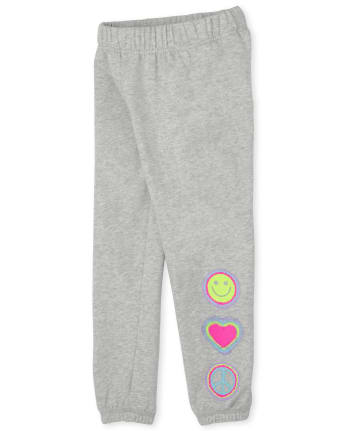 Pantalon de jogging en molleton Happy Face pour fille