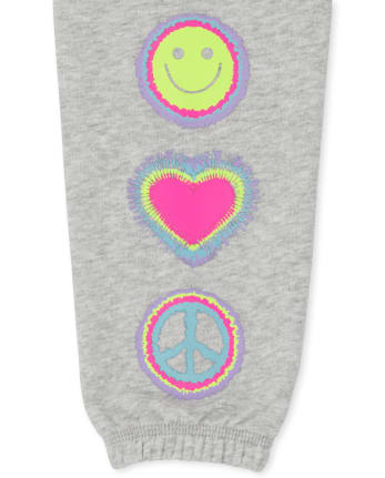 Pantalon de jogging en molleton Happy Face pour fille