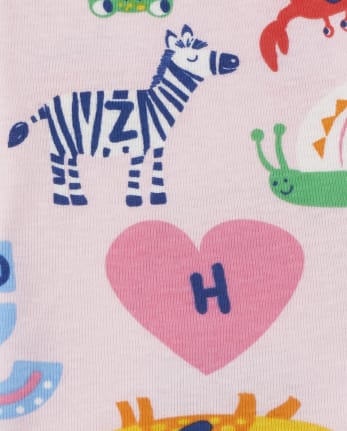 Baby And Toddler Girls Alphabet Snug Fit Cotton Pajamas