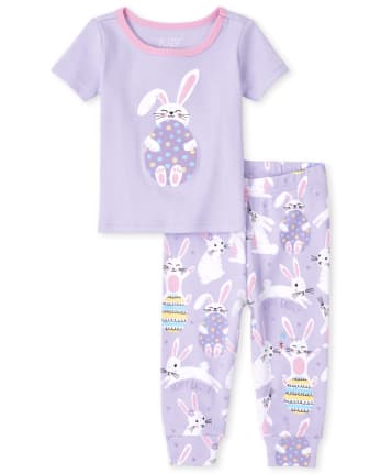 Baby And Toddler Girls Bunny Snug Fit Cotton Pajamas