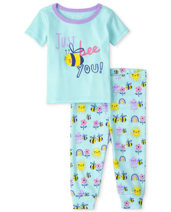 Baby And Toddler Girls Bee Snug Fit Cotton Pajamas