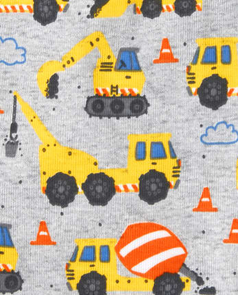 Baby And Toddler Boys Construction Truck Snug Fit Cotton Pajamas