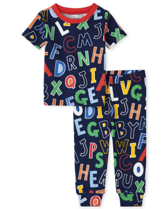 Unisex Baby And Toddler Alphabet Snug Fit Cotton Pajamas