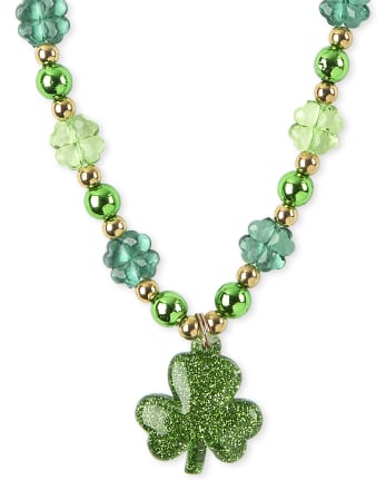 Girls St. Patrick's Day Beaded Necklace And Bracelet Set