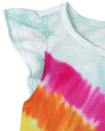 Chemise de nuit à volants arc-en-ciel pour fille