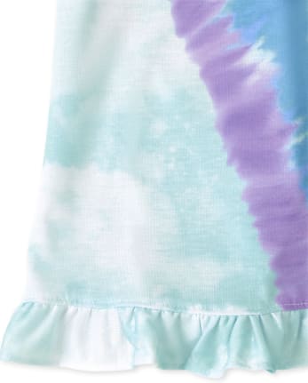 Chemise de nuit à volants arc-en-ciel pour fille